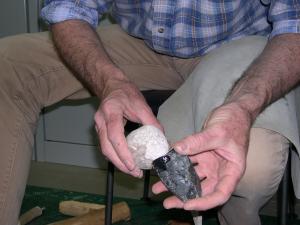 Experimental archaeology course on stone tools